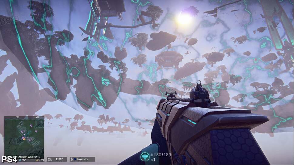 The tutorial continent of Koltyr is exclusive to the PS4 version and is still under development. Some some unusual glitches are still present here, such as getting spawned under the world