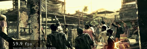 Post process anti-aliasing at 1080p seems to look considerably better, simply by virtue of aliasing artifacts looking that much smaller on the screen, plus the filters have much more resolution to work with to get a more accurate result. Here we're looking at images from Resident Evil 5's PC benchmarking suite. Click on each image for the full PNG.