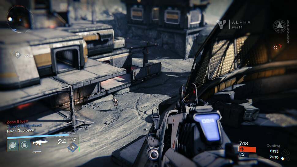 An expert implementation of depth of field produces beautiful results while aiming. Notice the use of circular (as opposed to hexagonal) bokeh-style elements