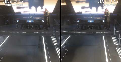 Performance vs quality mode on PlayStation 5. Essentially it's a choice between an uneven 30fps at 1728p or a relatively solid 60fps at 1080p, with both seemingly combining TAA with FSR 1-style upscaling to a 2160p/4K output.