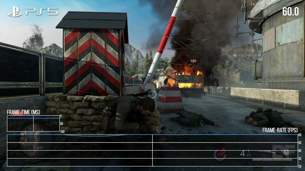 Performance on PS5, Pro and Xbox Series X is very, very similar. Essentially locked to 60fps with the tiniest of fluctuations - perhaps with rendering getting ahead of the dynamic resolution scaling system.