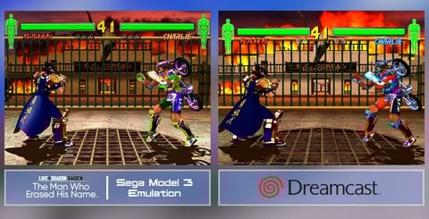 Long thought to be virtually 'arcade perfect', Fighting Vipers 2 on Dreamcast actually has a range of geometry, texture resolution and effects cutbacks. They're hardly intrusive to the gameplay but they are there.
