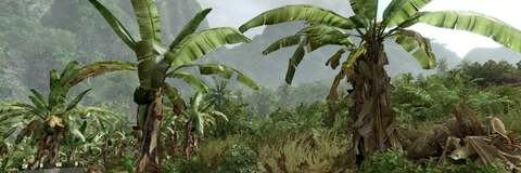 Despite the more realistic, less-artificial-looking lighting scheme, engine load with the mods in place is no different to the unmodified Crysis. Original CryTek version to the left, mods to the right.