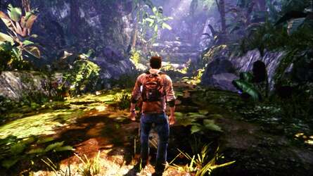 Getting a measure of screen quality is never an easy task, but here's one way to look at it - a photograph of the Vita's five-inch screen, up against the direct framebuffer dumped at the same point in the game. Click on the images for full-res shots.