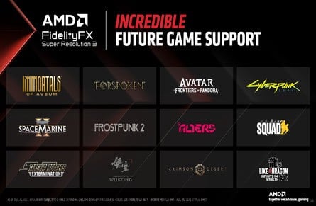 A good cadre of developers are on board, with FSR 3 included in a dozen current and upcoming titles.