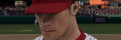 MLB &lsquo;08 (left) vs MLB &lsquo;09 (right). The overall look is similar, but close-up details reveal that the new version has an edge in terms of detail especially evident on the helmet shots. Click on the thumbnails for full 720p resolution.