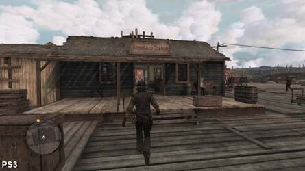 The games appear to be time-synchronised in the initial intro, yet there can be some very different lighting. This is the shot from the same moment right after you disembark the train right at the beginning of the game.