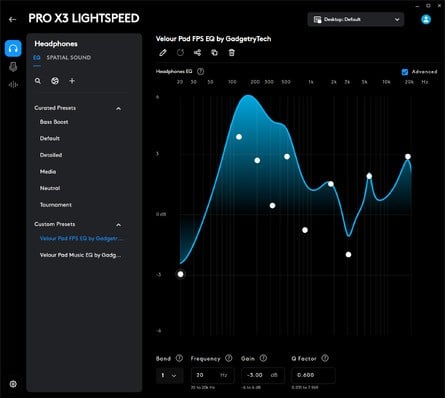 Here's G Hub. The addition of parametric EQs for the mic and headset is great, and only the sampler feature really feels like a gimmick - everything else is useful. Click screenshots to enlarge.