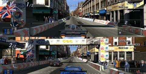 The benefits of using SimulView are obvious when looking at the above screenshots: both players' field of view is opened up, with the results matching that of a single-screen solo experience.