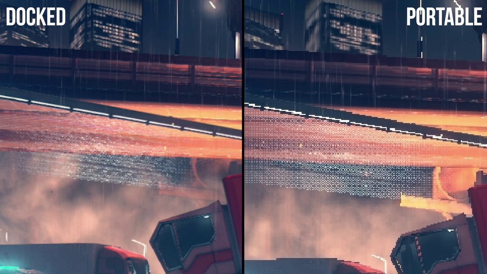 An interesting scaling solution is in use for portable mode. It looks poor in capture, but works nicely on the Switch's screen