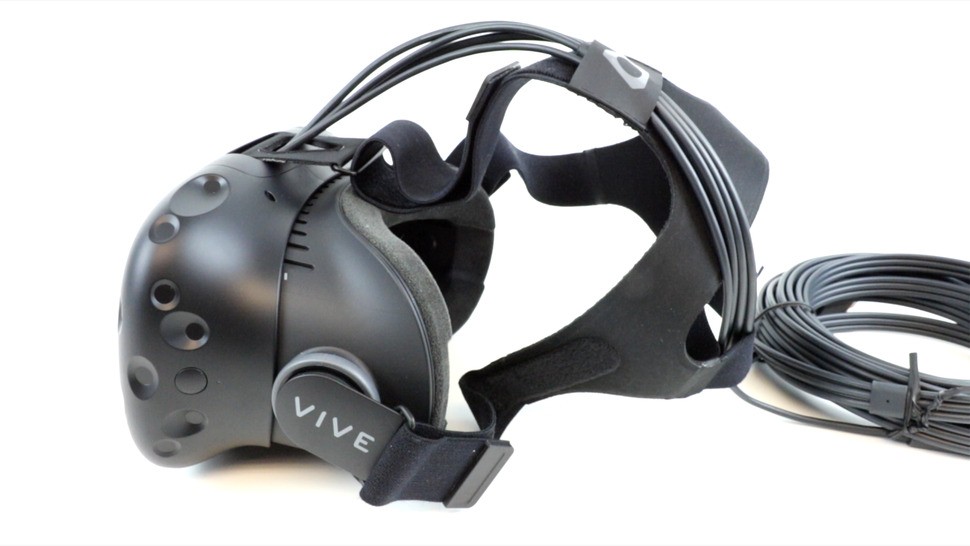 A side-on view of the headset - Vive does an excellent job of keeping light leakage from the outside world to the minimum