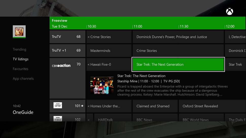 OneGuide functionality is all present and correct with the digital tuner, which can also beam its output over to your tablet or phone via Smart Glass