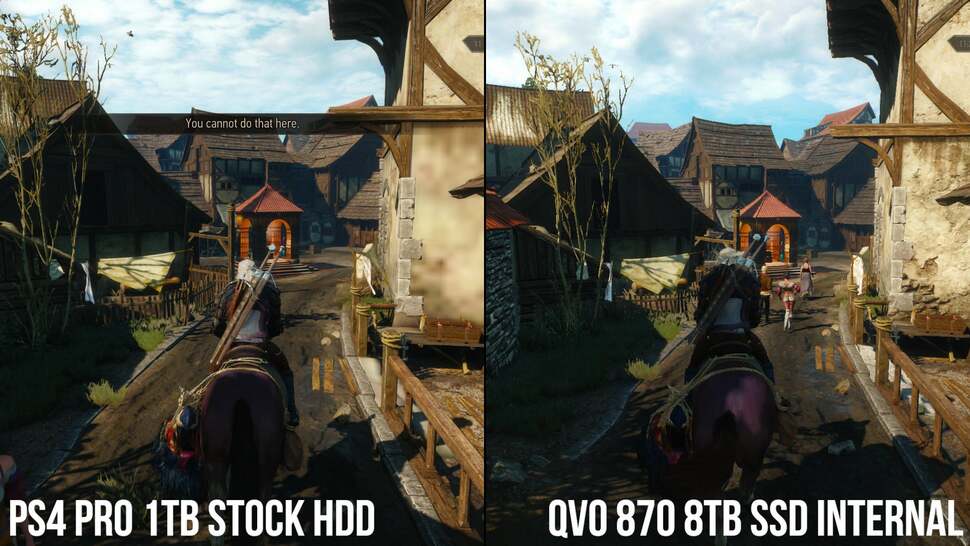 Texture pop-in is significantly improved running The Witcher 3 on SSD