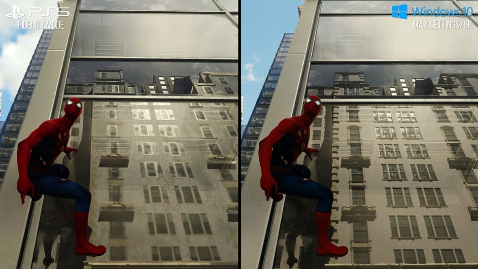 An RTX 3090 can run Marvel's Spider-Man at a dynamic 6K resolution at the same 30fps as the PS5's dynamic 4K in fidelity mode. Here you can get a flavour of how much improvement there is in RT reflections