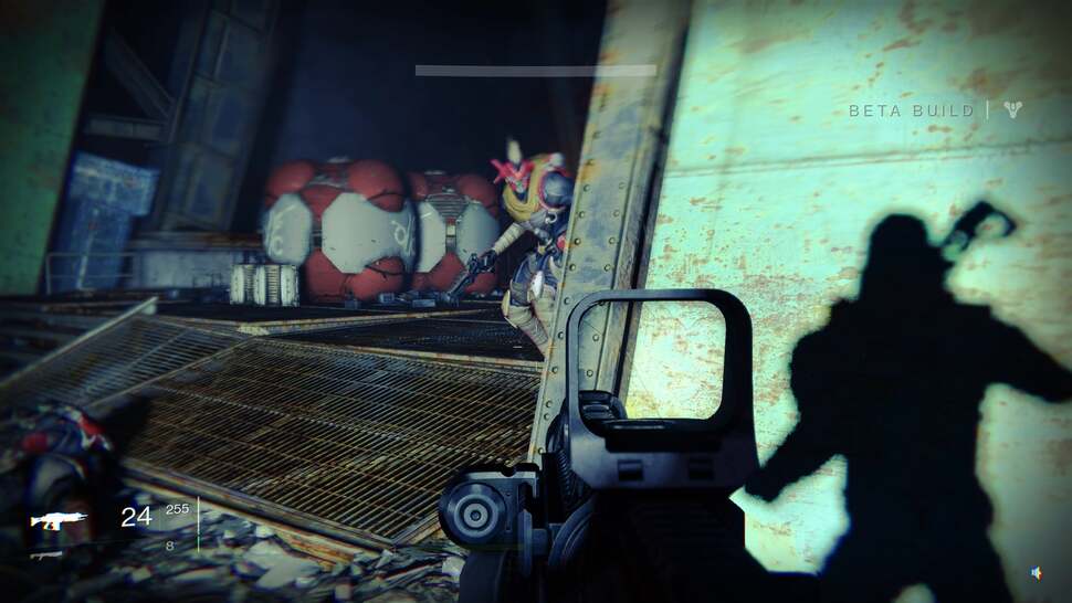 Shadows remain consistent across the world, and as with the alpha release, there's only a faint hint of dithering appearing across our character's silhouette.