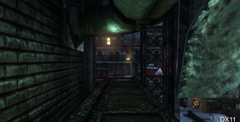 A couple of comparison shots showing how tessellation and displacement mapping improve the look of the game in DX11 mode. The rounded brickwork on the wall to the left in the top shot, and the background detail behind Poison Ivy on the bottom shot are subtle but effective additions overall.