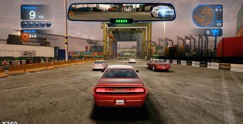 At 720p, these shots represent the Xbox 360 version of Blur up against the PC rendition of the game operating at maximum settings.