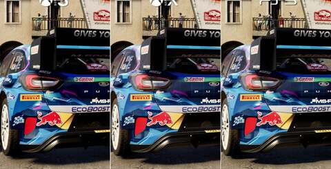 Xbox Series S, Series X and PS5 compared in various scenes. Note PS5 has more detailed shadows, while Series S is noticeably less sharp thanks to its lower internal resolution.