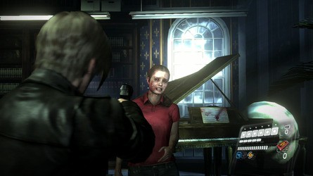 We're not quite sure what anti-aliasing technique is used in the demo build of Resident Evil 6, but it's really not very impressive at all and we would hope that the final game will ship with a more effective solution with fewer artifacts. Click on the thumbnails for full resolution images.
