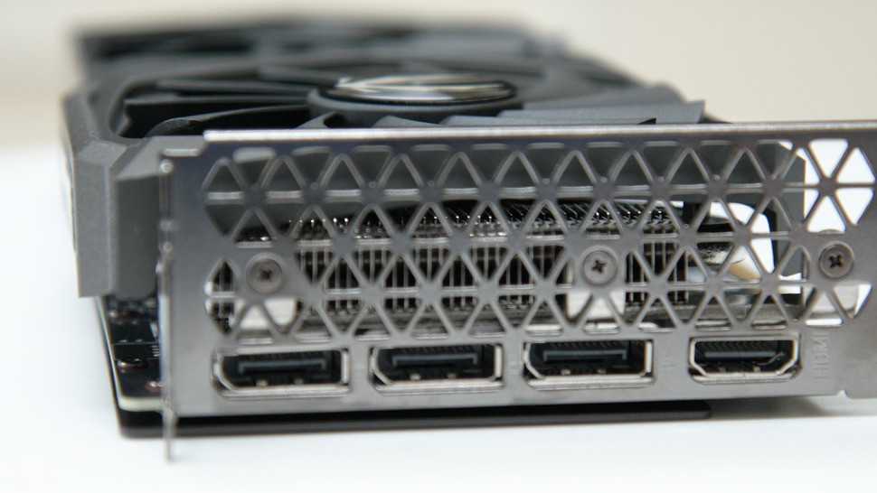The I/O consists of three DisplayPort 1.4a outputs and HDMI 2.1