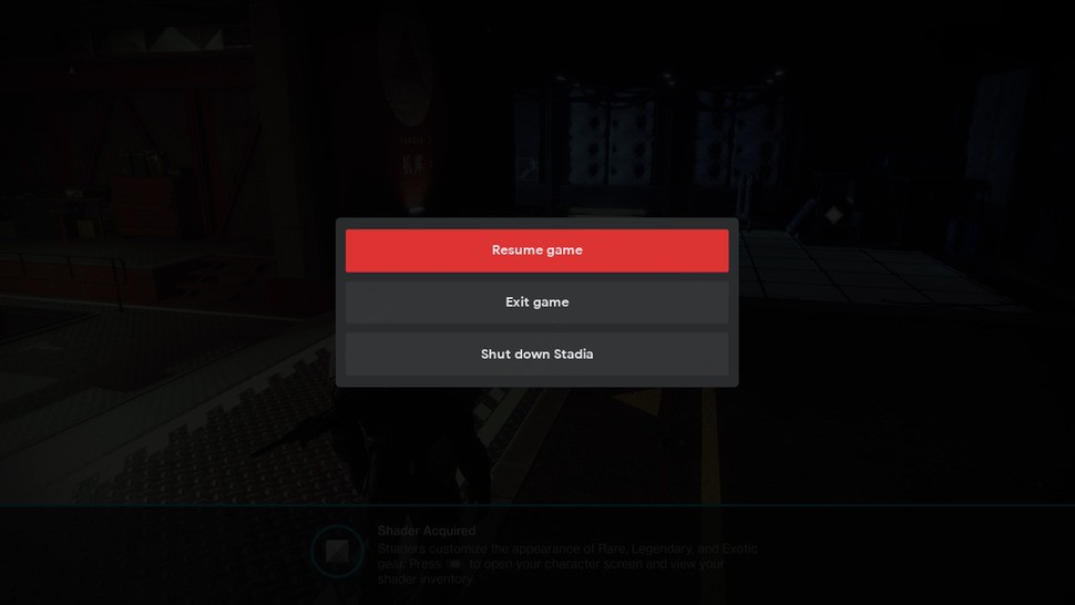 Hold down the Stadia button to access these options when looking to leave a game
