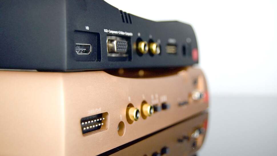 The Nt Mini resting on its bigger brother - the original Analogue Nt.