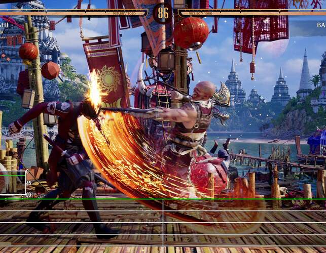 A stable 60fps reading is achieved on PS5, Xbox Series X and S. The only snag here really is that character intros and fatalities use a 30fps cap, causing a jarring transition between gameplay and scripted moments.