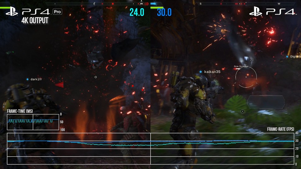 Another effects deluge shows some instability on the Pro side. The same thing happens when dipping underwater