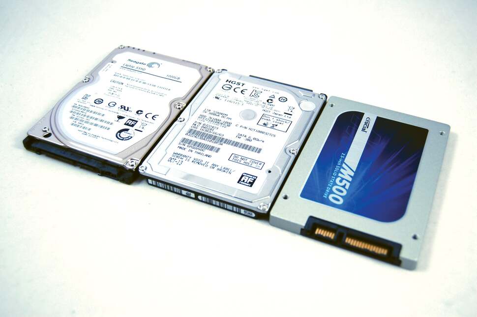 We tested three popular options - the Hitachi Z7K1000: cheapest 1TB 7200rpm drive we could find, the 1TB Seagate hybrid SSD/HDD and for raw, top-end performance, a 240GB Crucial M500 SSD.