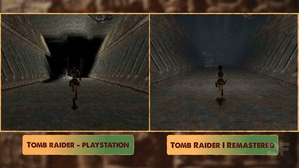 Draw distance has been extended, allowing you to see further into each level - partially balancing out the fact that darker areas sometimes appear overly dark with the new lighting model.