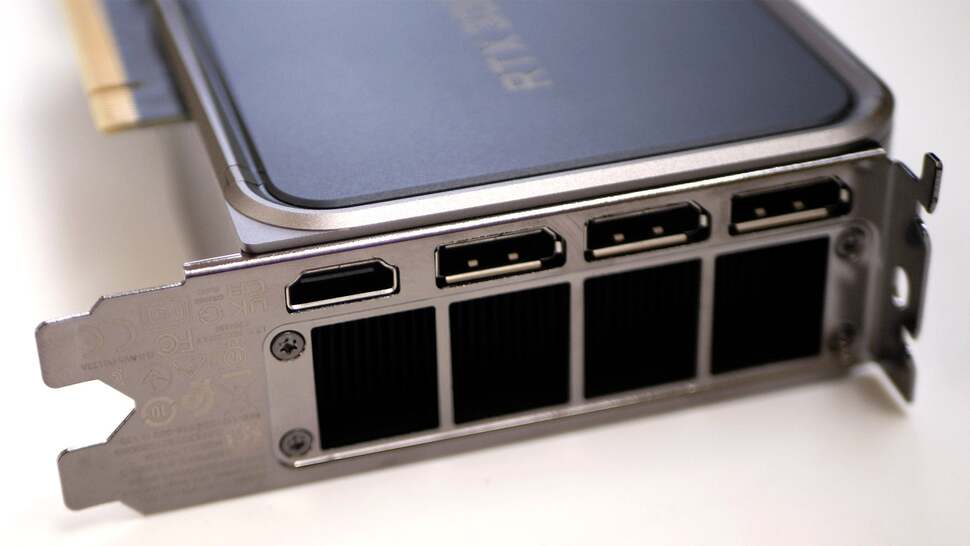 It's the standard port layout here, with one HDMI 2.1 and three DisplayPort 1.4 - no USB-C