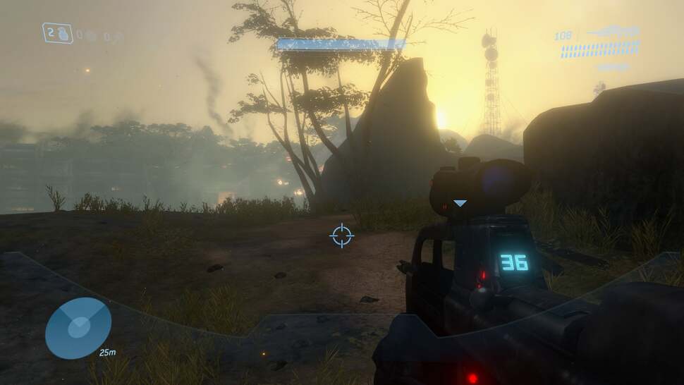 Even after all this time the lighting in Halo 3 is still something special. The smoke and haze of the surroundings interact beautifully with the setting sun resulting in some breathtaking conditions