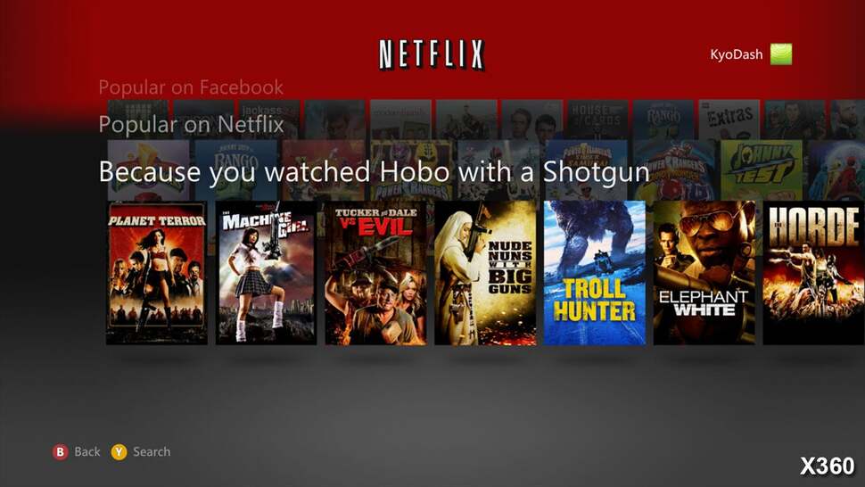Netflix relies on categories and recommendations to deliver its content, with very similar menus on all platforms. These are displayed on the main screen, complete with box art and brief synopsis, including resolution and sound formats