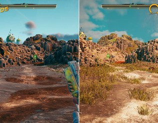 Side by side, it's clear to see the differences that Spacer's Choice exhibits compared to the original version on the same Xbox Series X hardware.