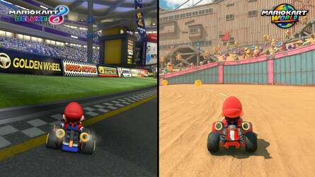 Mario Kart 8 used a mixture of 3D characters and 2D sprites for the surrounding crowds. They're all full 3D in Mario Kart World and, curiously, always face the player camera - even in photo mode.