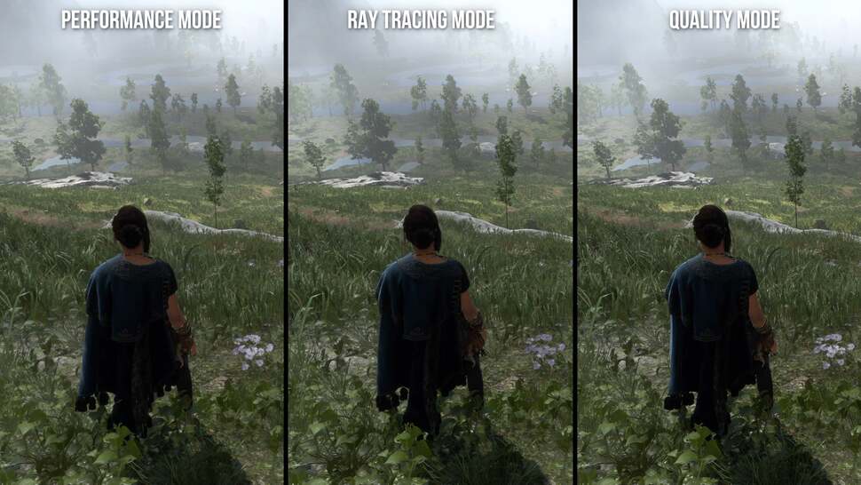 Quality, RT and performance modes present very differently. There are varying resolution targets but in terms of the content itself, quality mode gets additional geometric detail. Otherwise, the differences are relatively slight