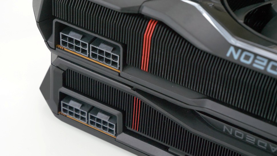Both Radeon GPUs use two eight-pin PCIe Express power inputs