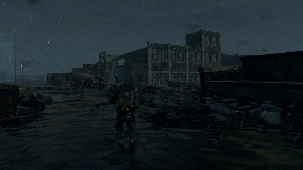 Building and inky black goo appear when you’re dragged into the other side. As objects and characters collide with its surface, geometric ripples are used greatly enhance immersion