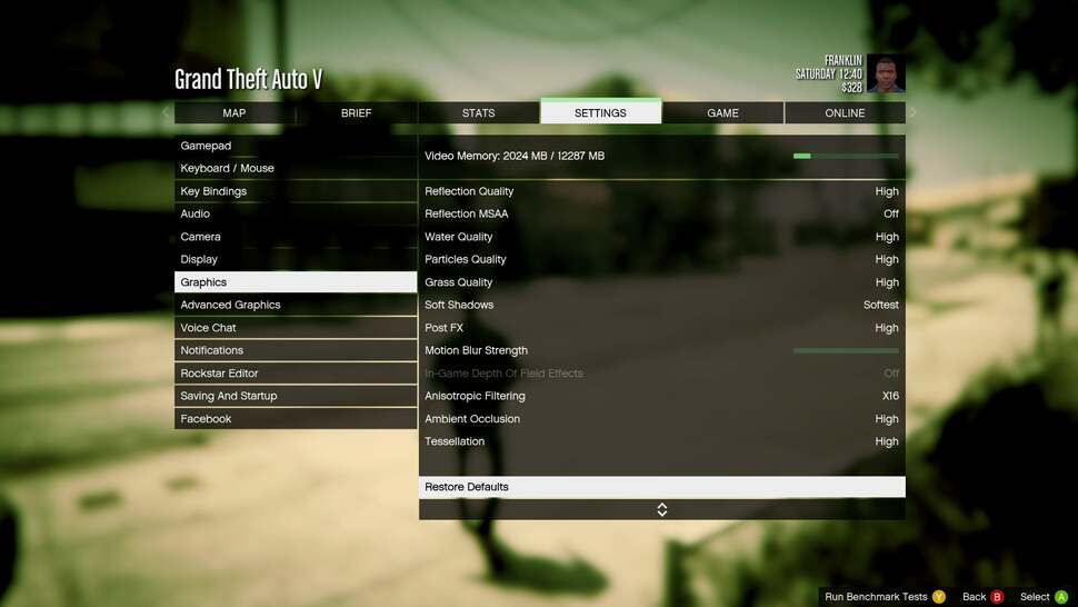A breakdown of the high settings used in our GTX 750 Ti and R9 280 benchmark tests