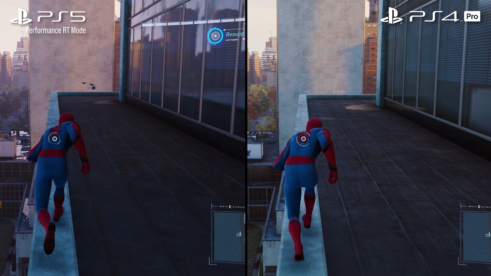 Marvel's Spider-Man - PS5 RT performance mode vs PS4 Pro