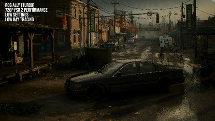 The ROG Ally is powerful, but Alan Wake 2 struggles to resolve a proper FSR 2 image initially (left) and performance isn't great afterwards either. Meanwhile, Avatar runs better, and despite some visual sacrifices and annoying traversal stutters, the game is at least playable with RT enabled.