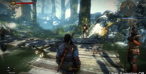 Uber-sampling is CD Projekt RED's gift to the future of PC hardware. It completely solves aliasing and texture-filtering issues but even the top-end GPU hardware of today struggles to maintain a consistent frame-rate at HD resolutions.