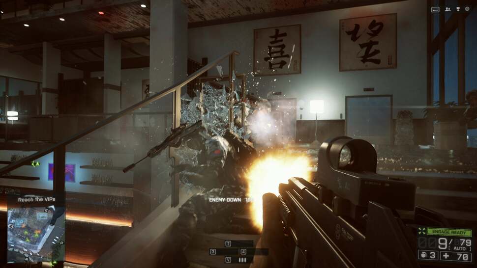 A fast, twitch shooter is the ultimate work-out for G-Sync. The frame-rate range in which G-Sync operates best narrows owing to the faster motion on-screen, but the effect remains compelling.