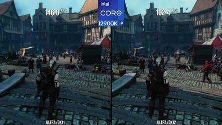 There are big performance problems with the game - and it's all about the DX12 render path. Even when rendering an identical scene to the DX11 version, performance is much lower. The frame-rate numbers here are all from CPU-limited scenarios on a Core i9 12900K matched with 6400MT/s DDR5.