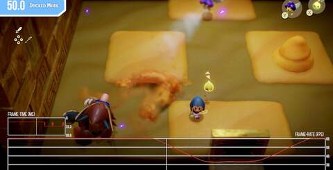 Here's what performance looks like - extremely unstable on the overworld, and while the dungeonsare close to 60fps, there are unfortunate drops to 30fps at the drop of a hat. This is particularly frustrating in boss battles.