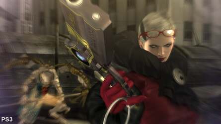 Normal mapping adds a natural edge to the textures, making them more detailed and somewhat less flat. Extra detail on the gun is lost here on PS3.