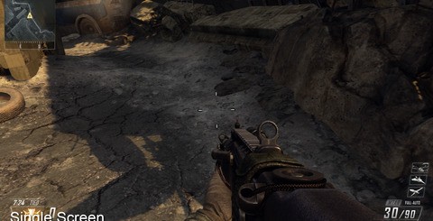 Split-screen gaming in Wii U Black Ops 2 is rather cool - one gamer takes the main display while the other uses the GamePad (traditional split-screen is also supported). While performance is impacted, just about the only noticeable difference on-screen comes from the removal of dynamic shadowmaps.