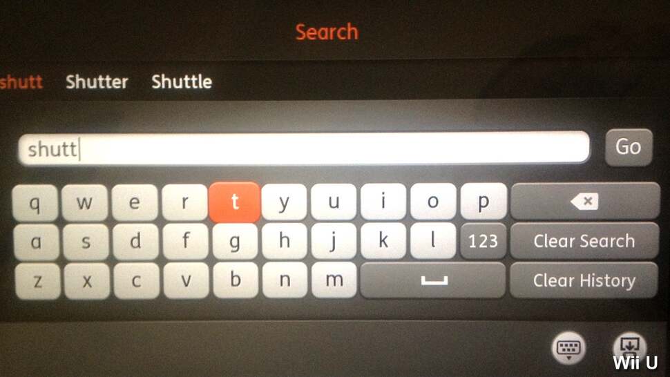 Searching is also possible on both services using the Wii U GamePad's the touchscreen. Results are displayed on the HDTV for both services, but also appear on the GamePad  at the same time with Netflix