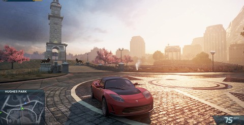 Most Wanted is a visually arresting game at higher resolutions on PC, but the clarity is sullied a little by the enforced post-process AA. This blurs over some of Criterion's beautiful asset work, though having sky-high resolutions helps with visibility over long highway stretches.