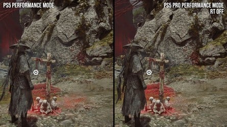 Left: the PS5 image looks good, but PS5 Pro offers a sharper resolve and PSSR upscaling, most notable in the performance mode. Right: the RT toggle is relatively light on PS5 Pro, with reflections being the major stand-out in comparison to other RT features. Click to enlarge. 